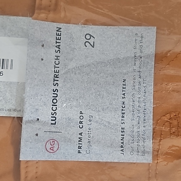 NWT AG Adriano Goldschmied LUSCIOUS STRETCH SATEEN PRIMA CROP Cigarette Leg Pant - Picture 5 of 7